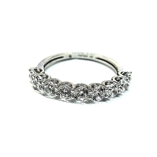 טבעת יהלומי מעבדה משובצת 1 קראט זהב לבן 14 קראט drlab12