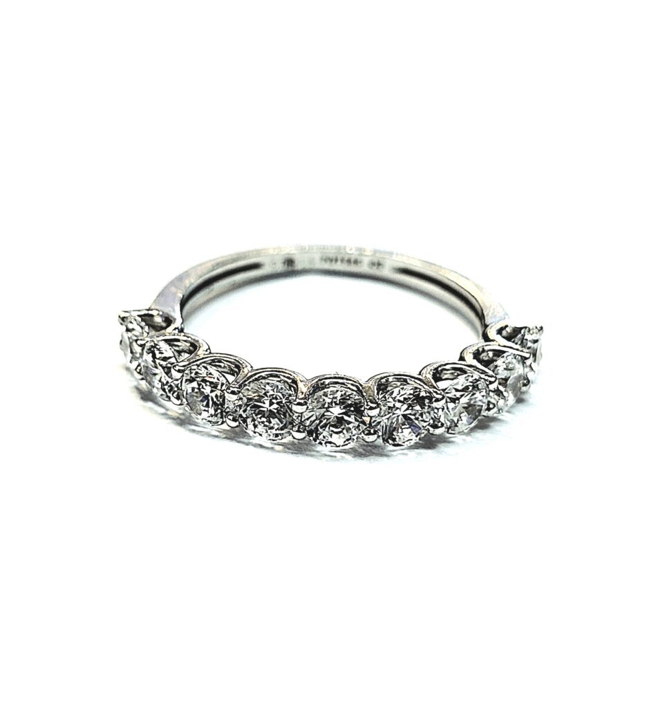 טבעת יהלומי מעבדה משובצת 1 קראט זהב לבן 14 קראט drlab12