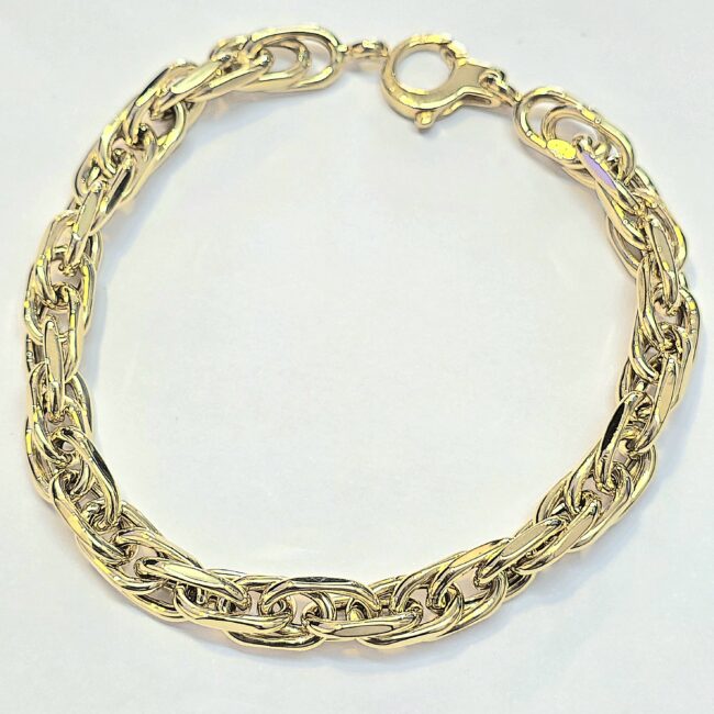 צמיד זהב 14 קראט חוליות משולבות קולקציה חדשה gbbhz13