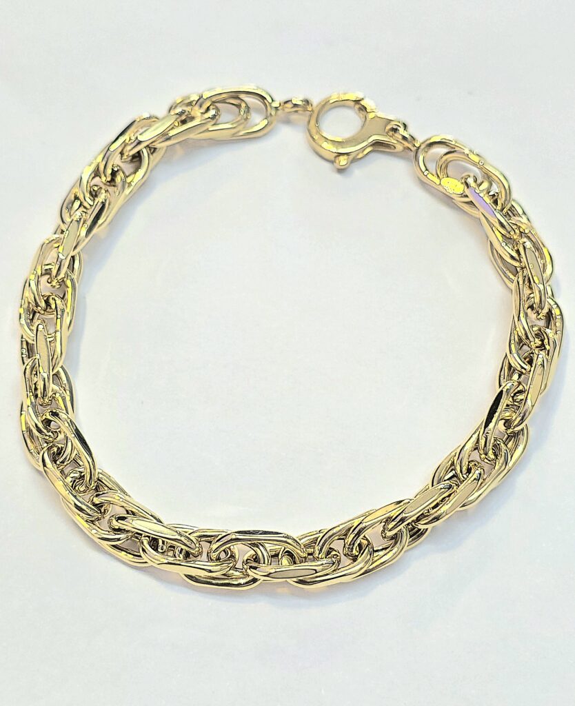 צמיד זהב 14 קראט חוליות משולבות קולקציה חדשה gbbhz13