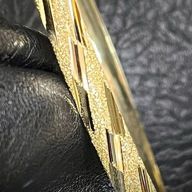 צמיד זהב 14 קראט חצי חריטות יהלום קולקציה חדשה gb200