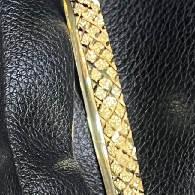 צמיד זהב צהוב 14 קראט חריטות יהלום קולקציה חדשה gb500