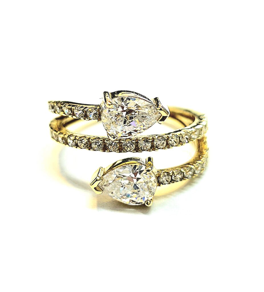 טבעת יהלומי מעבדה טיפה 14 קראט משובצת 1.3 קראט DRTIP