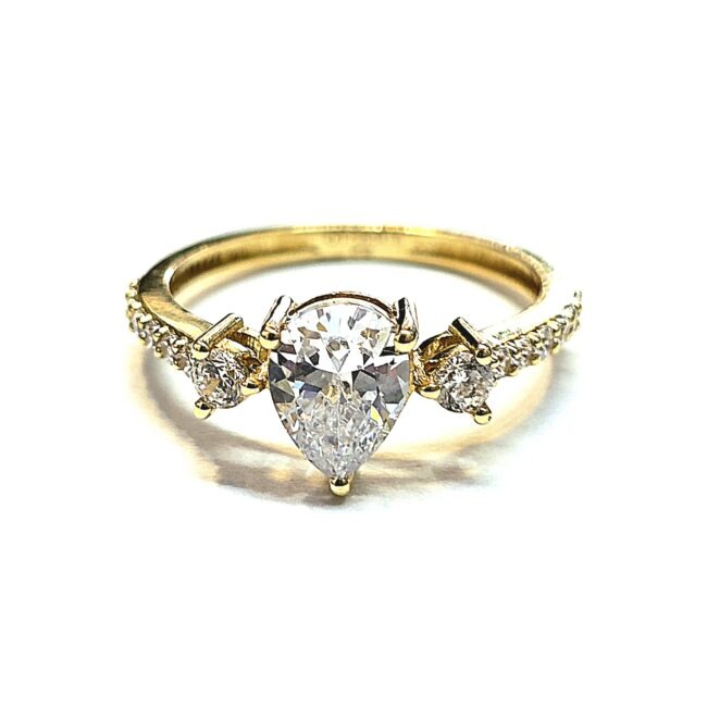 טבעת יהלומי מעבדה זהב 14 קראט משובצת 1.00 קראט DRTIP2