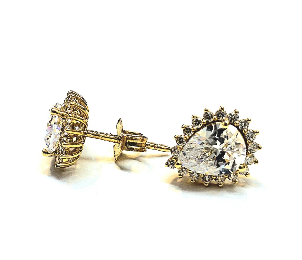 עגיל יהלום מעבדה זהב 14 קראט טיפה צמוד קולקציה חדשה egtip3