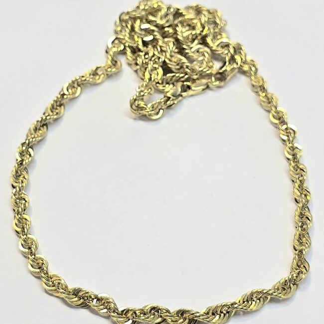 שרשרת זהב חבל קלאסית 14 קראט קולקציה חדשה SHN1