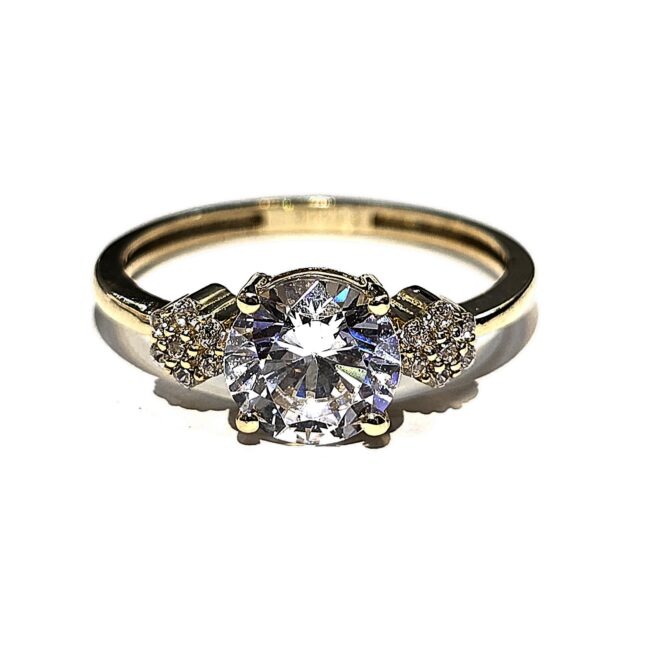 טבעת זהב צהוב 14 קראט משובצת יהלום מעבדה מרכזי 0.80 קראט grnb7878