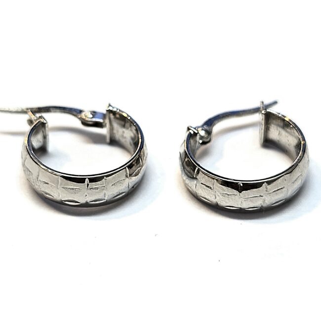 חישוקי זהב לבן 14 קראט חריטות קולקציה חדשה gebh787