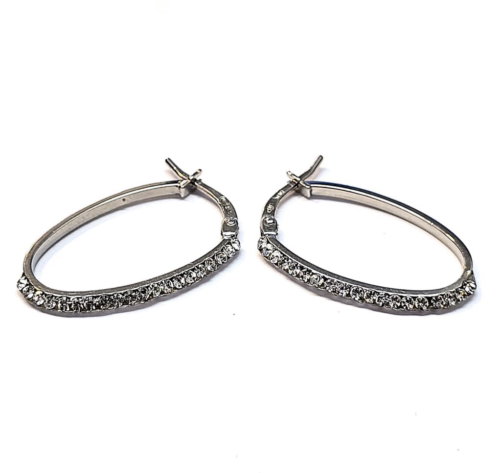 חישוקי זהב לבן 14 קראט משובצים קולקציה חדשה gebh789