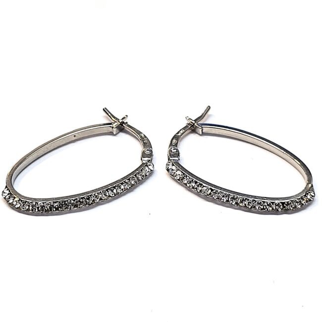 חישוקי זהב לבן 14 קראט משובצים קולקציה חדשה gebh789