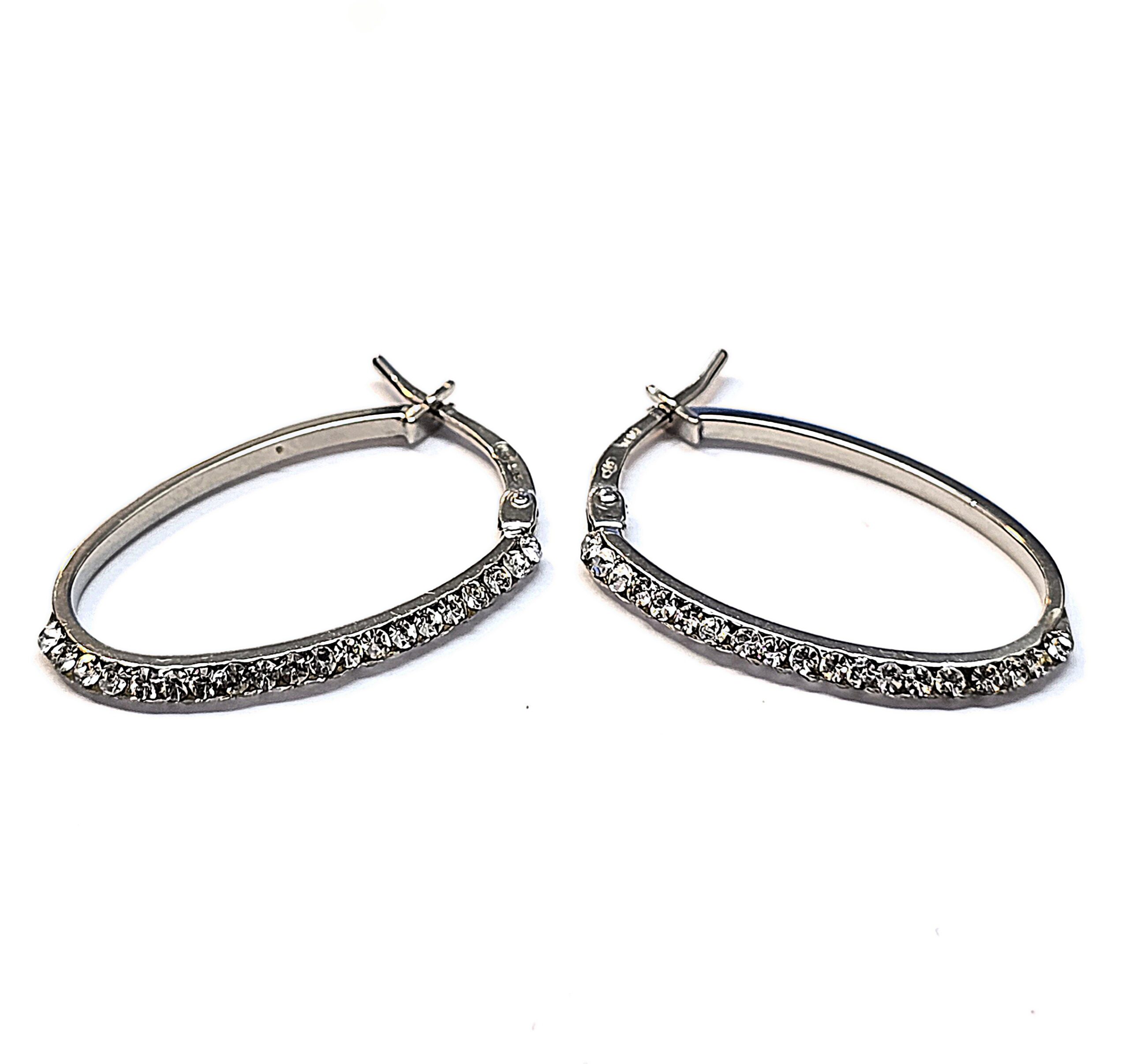 חישוקי זהב לבן 14 קראט משובצים קולקציה חדשה gebh789