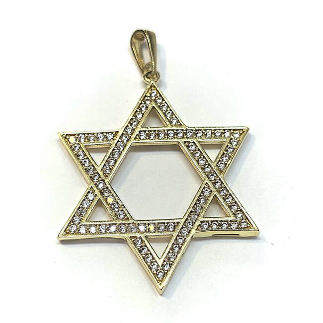 תליון מגן דויד זהב 14 קראט גדול קולקציה חדשה tgbhmag