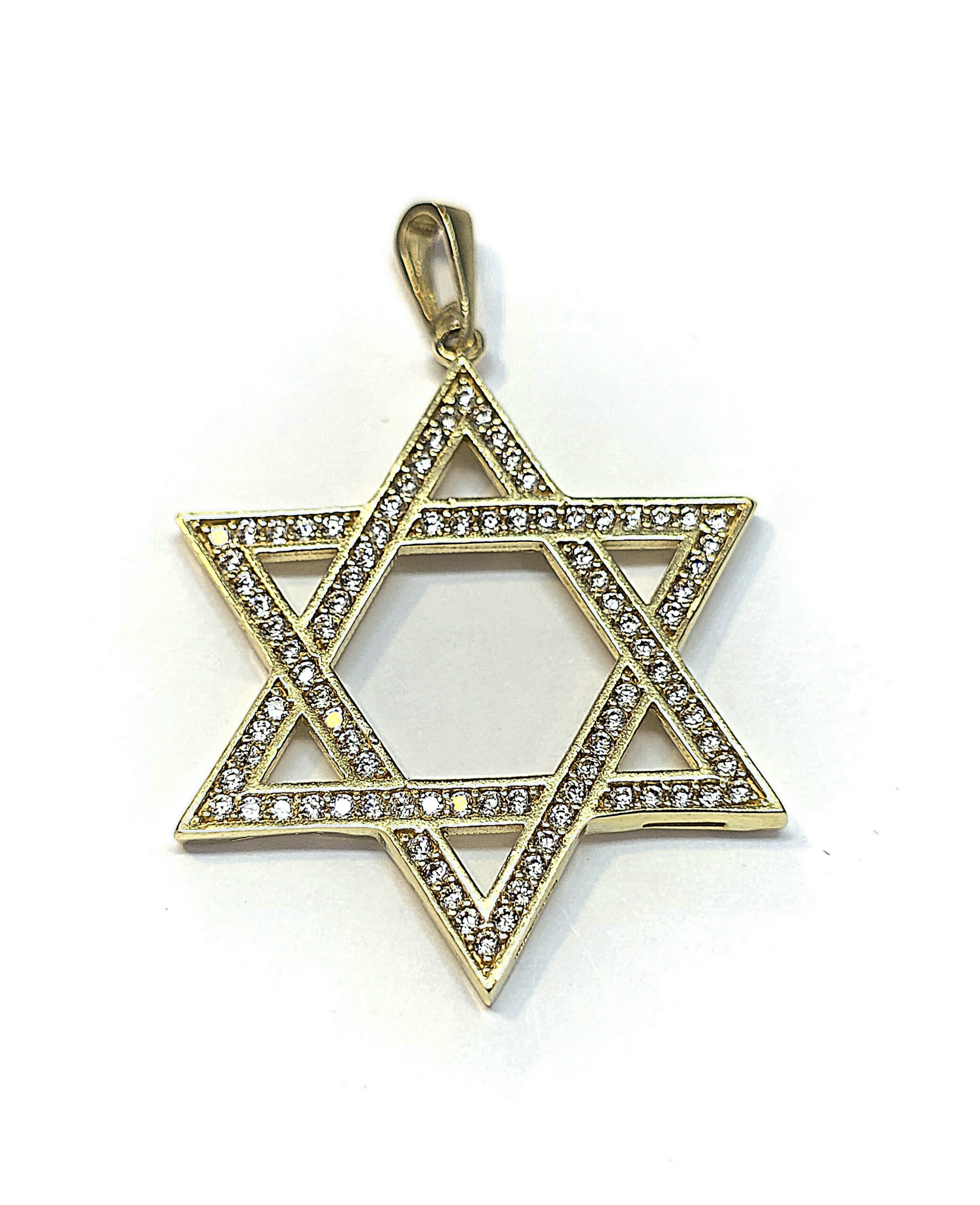 תליון מגן דויד זהב 14 קראט גדול קולקציה חדשה tgbhmag