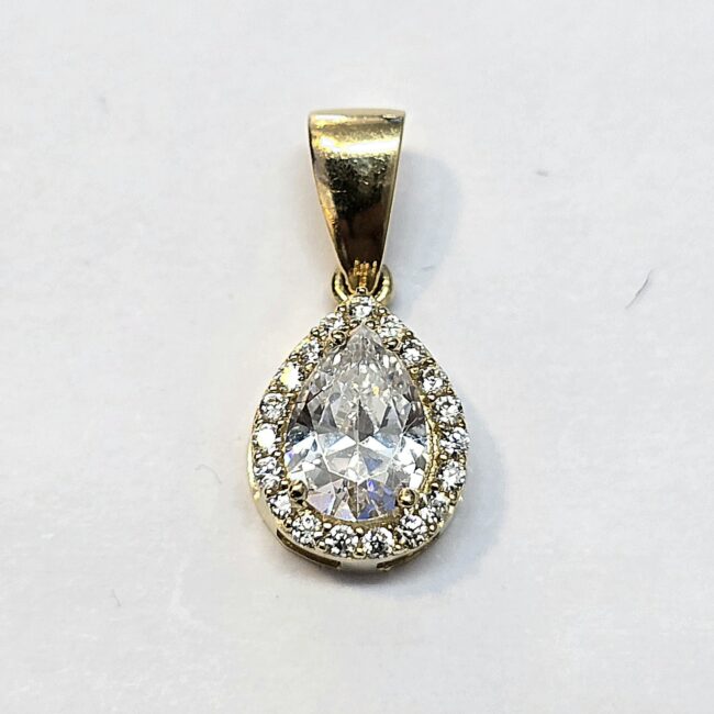 תליון טיפה משובץ זהב 14 קראט קולקציה חדשה tgbhty