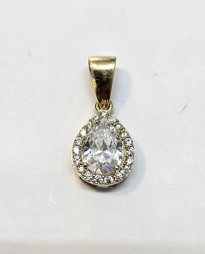 תליון טיפה משובץ זהב 14 קראט קולקציה חדשה tgbhty