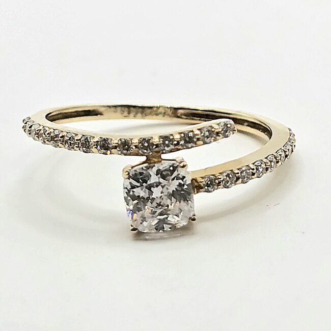 טבעת יהלומי מעבדה 0.6 קראט זהב 14 קראט GRD70