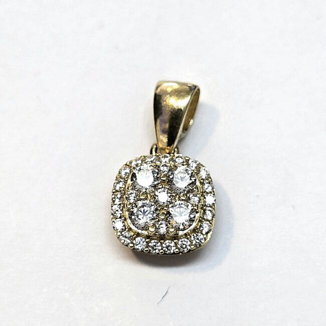 תליון זהב צהוב 14 קראט משובץ זרקונים ואבנים קולקציה חדשהddsds