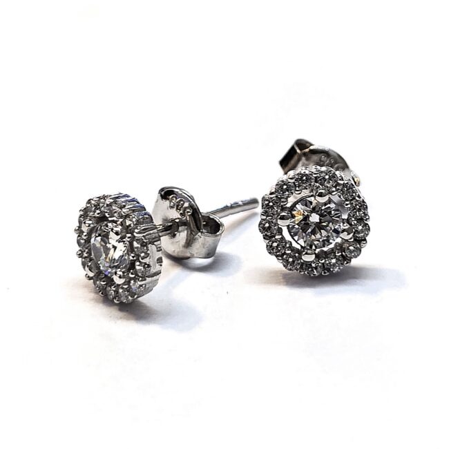 עגילי זהב לבן 14 קראט משובץ זרקונים קולקציה חדשה zxzx3