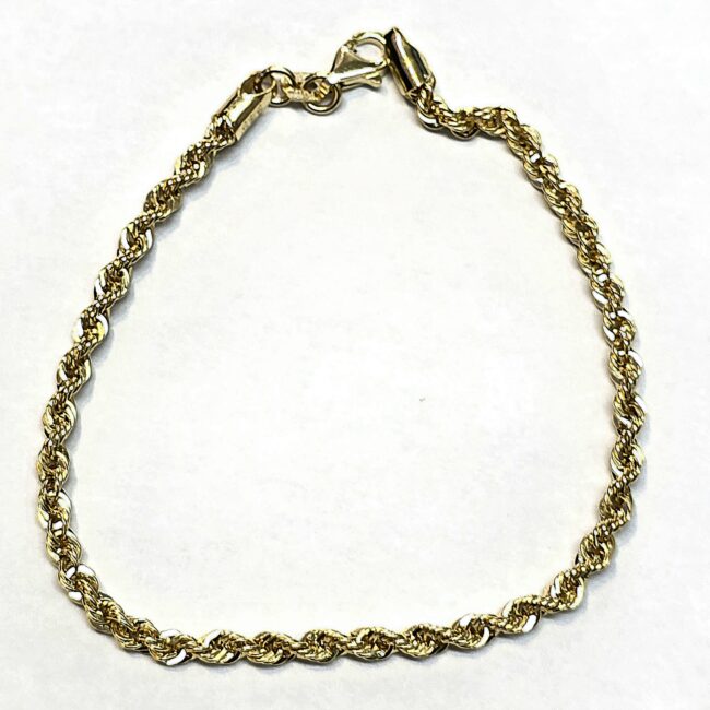 צמיד זהב צהוב 14 קראט צמיד חבל קולקציה חדשה Tsam90