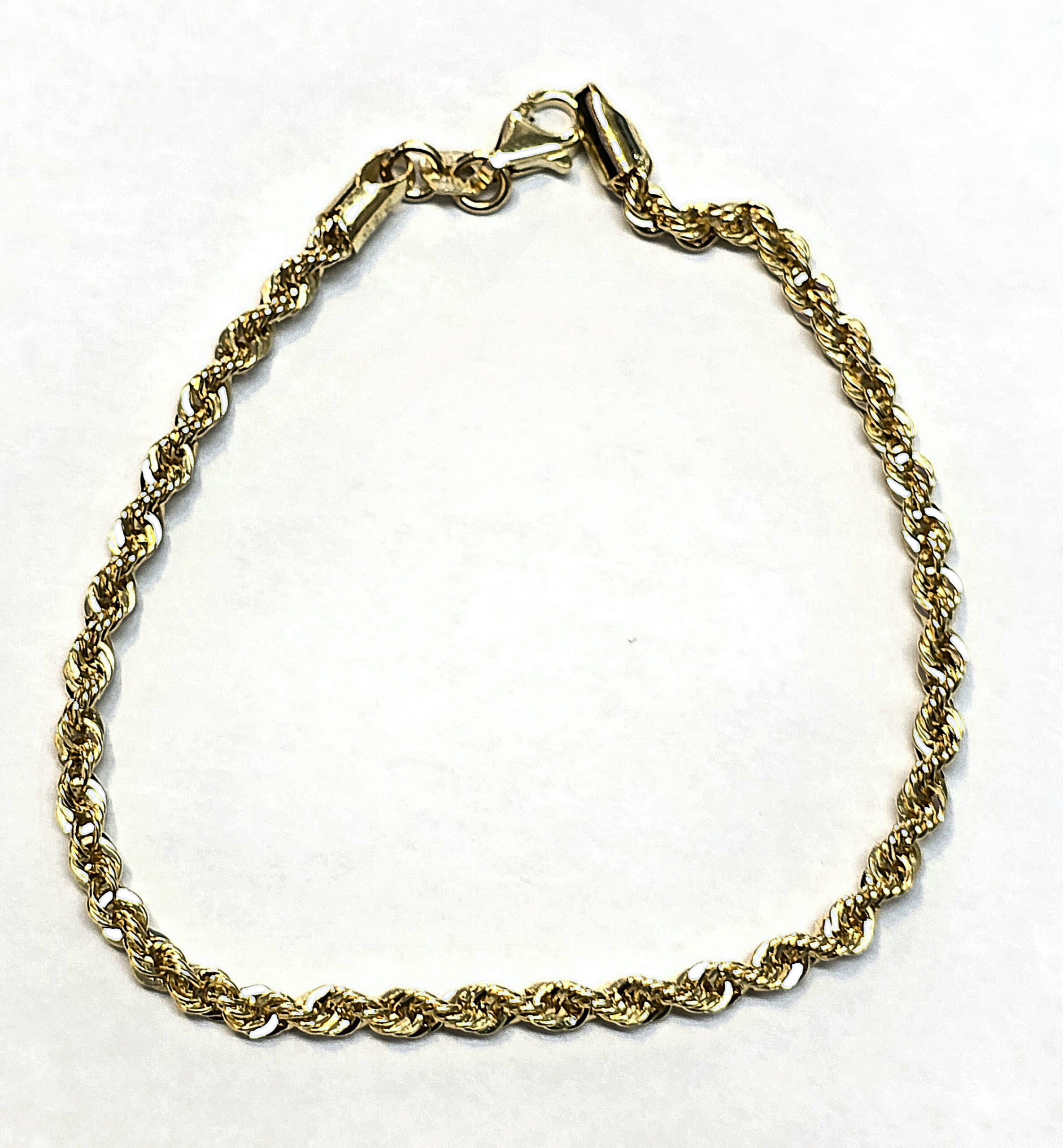 צמיד  זהב צהוב 14 קראט צמיד חבל קולקציה חדשה Tsam90