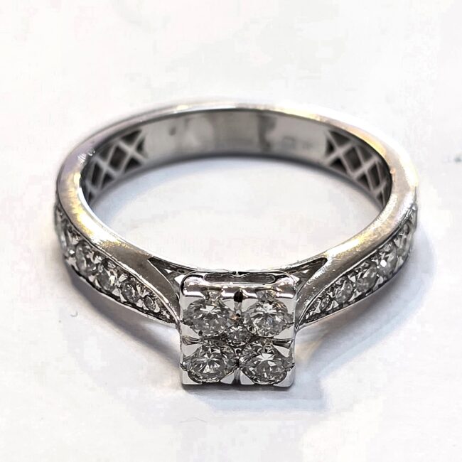 טבעת יהלומים טבעיים זהב 14 קראט סוליטר קולקציה חדשה bhd10