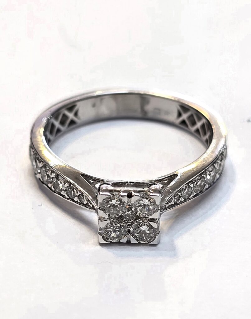 טבעת יהלומים טבעיים זהב 14 קראט סוליטר קולקציה חדשה bhd10