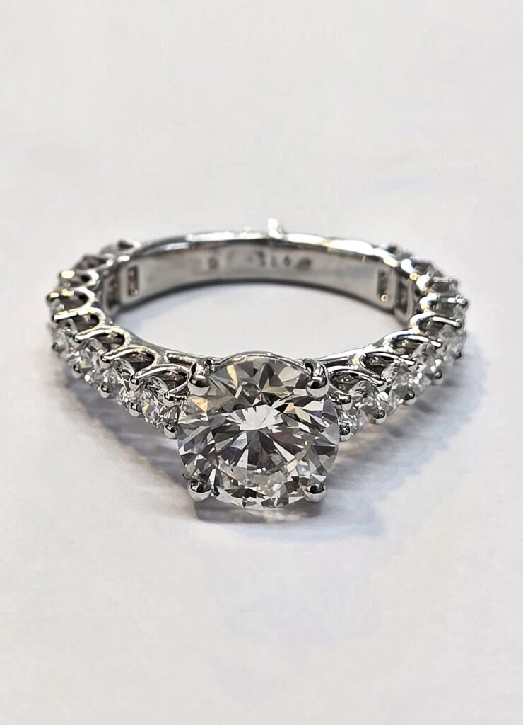 טבעת יהלום מעבדה סוליטר זהב לבן קולקציה חדשה bhd12