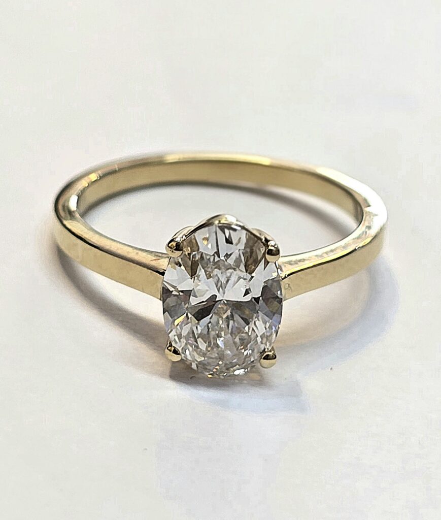 טבעת יהלום מעבדה זהב 14 קראט קולקציה חדשה bhdl100