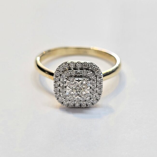 טבעת יהלומים טבעיים זהב 14 קראט קולקציה חדשה bhd108