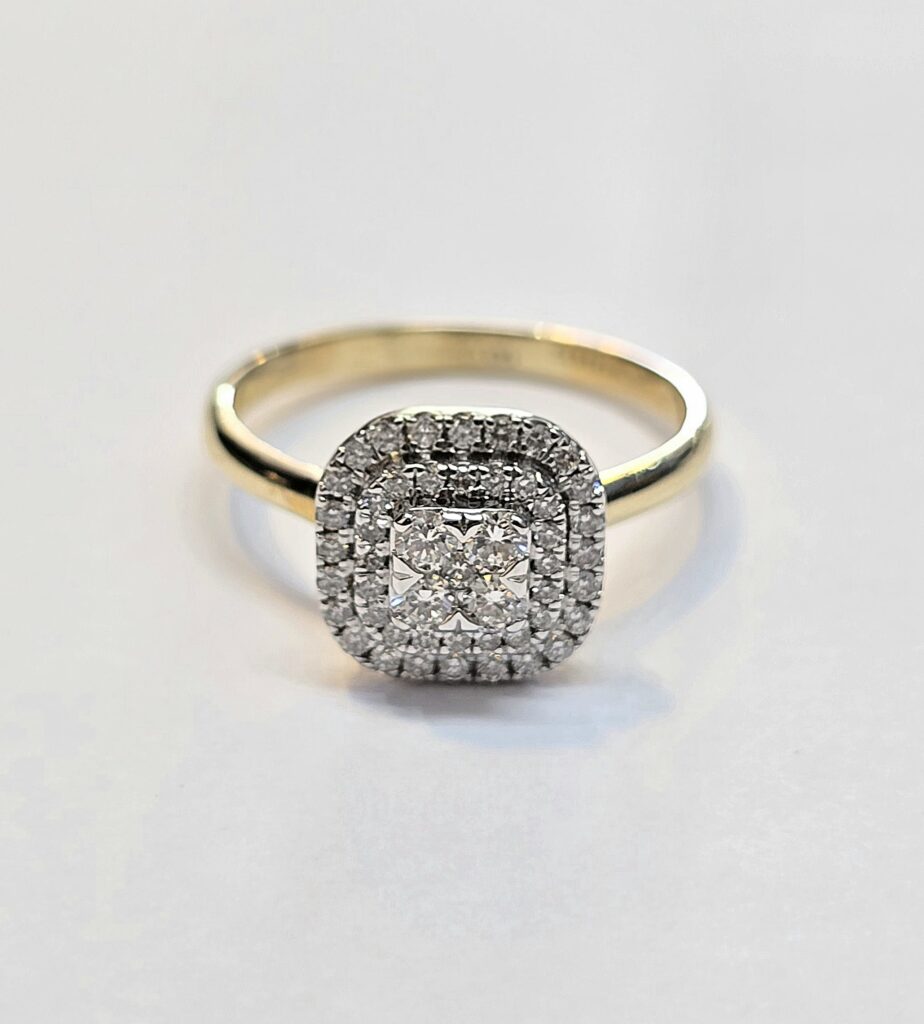 טבעת יהלומים טבעיים זהב 14 קראט קולקציה חדשה bhd108