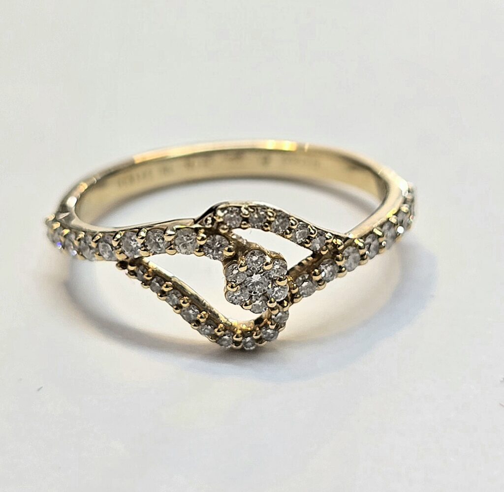 טבעת יהלומים טבעיים זהב 14 קראט קולקציה חדשה bhd107