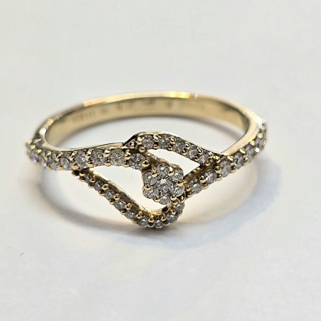 טבעת יהלומים טבעיים זהב 14 קראט קולקציה חדשה bhd107