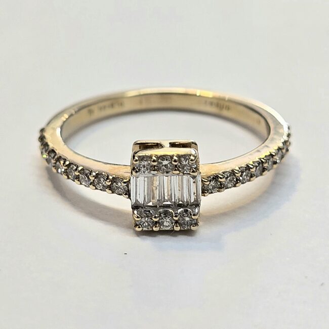 טבעת יהלומים טבעיים זהב 14 קראט קולקציה חדשה bhjkl09