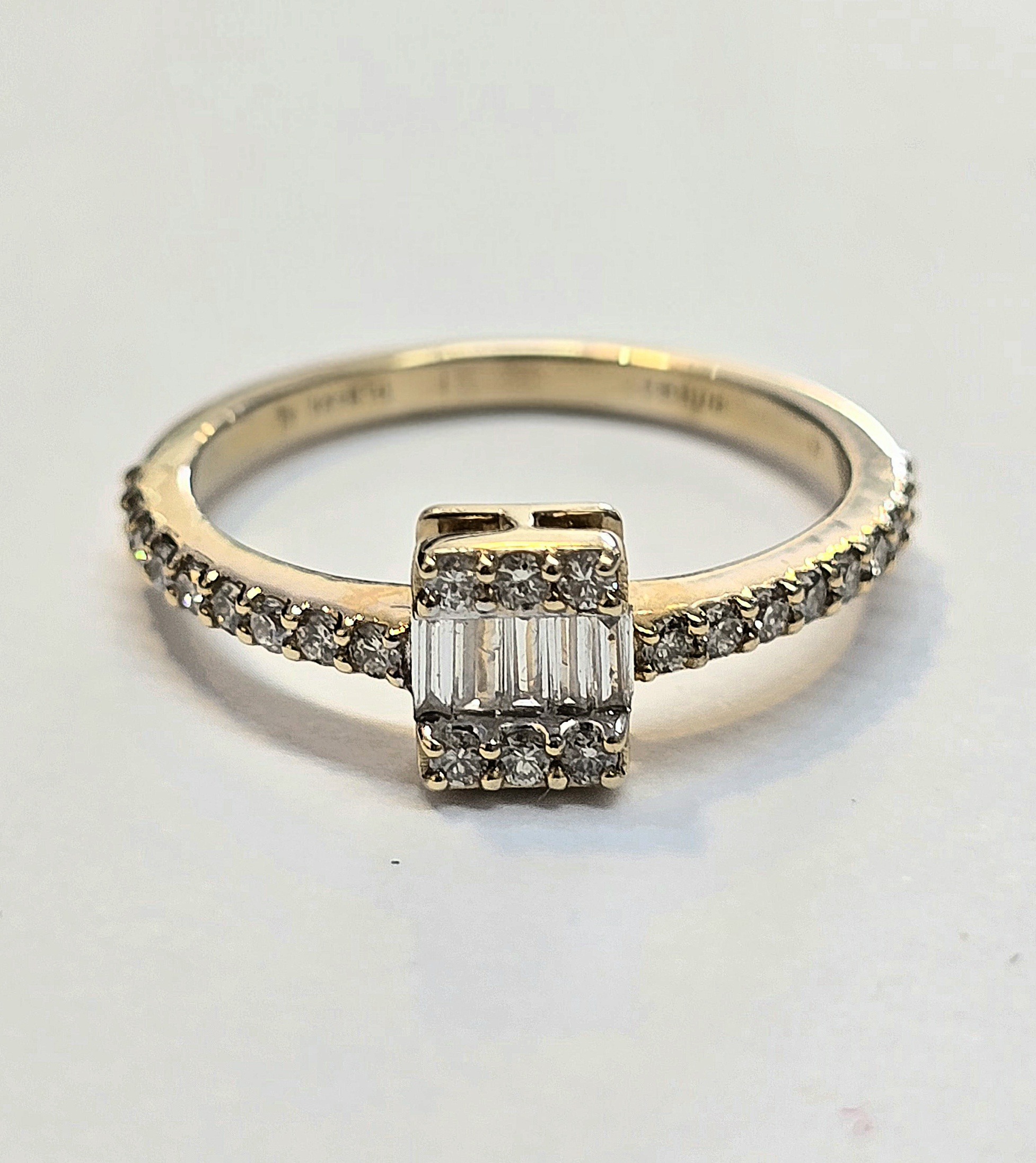 טבעת יהלומים טבעיים זהב 14 קראט קולקציה חדשה bhjkl09