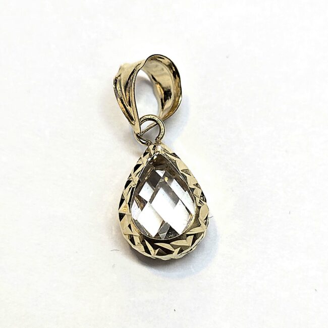 תליון טיפה זרקון זהב 14 קראט קולקציה חדשה Gt106