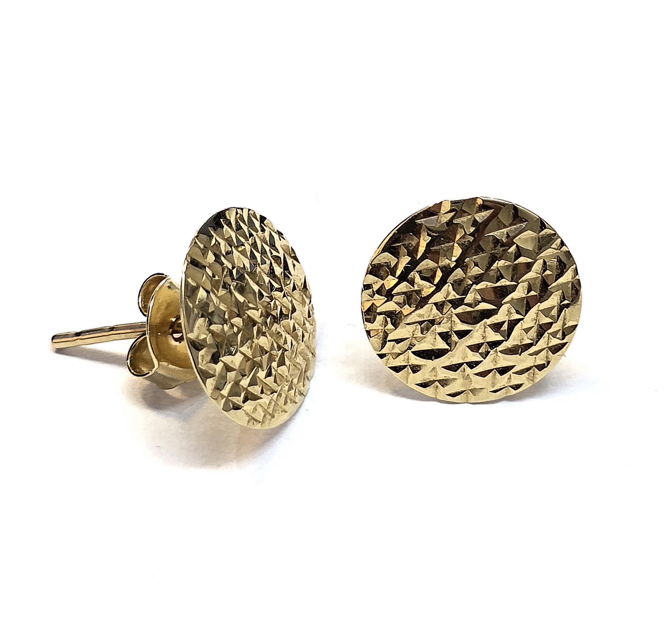 עגילי זהב עיגול 14 קראט חריטות לייזר קולקציה חדשה Ge200