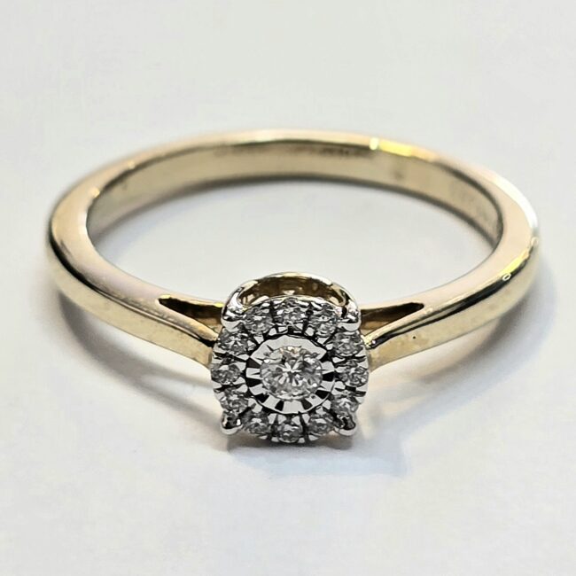 טבעת זהב 14 קראט משובצת יהלומים טבעיים קולקציה חדשה GDRY89