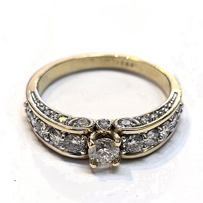 טבעת יהלומים טבעיים זהב 14 קראט קולקציה חדשה GYRD709