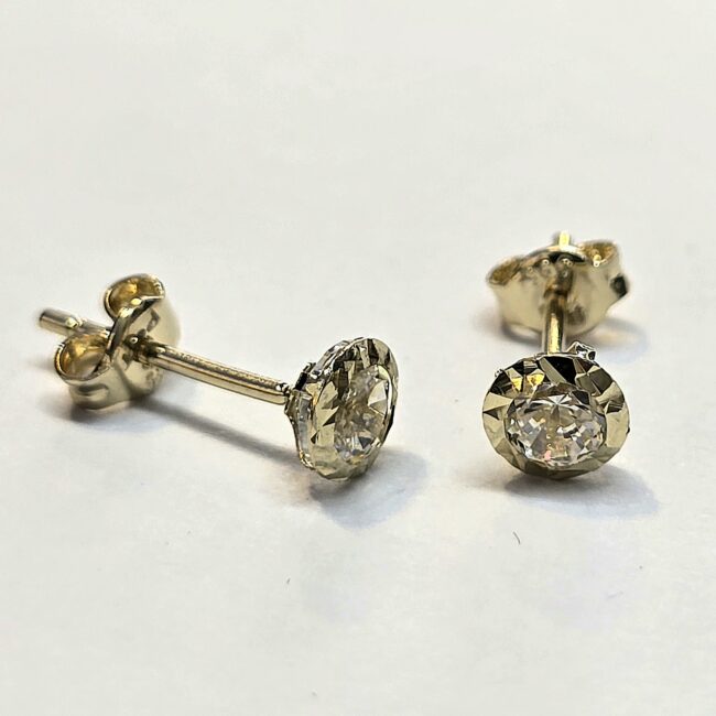 עגילי זהב צמודים 14 קראט קולקציה חדשה AGIL200