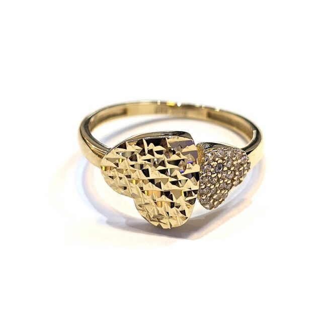 טבעת ללבות זהב צהוב 14 קראט קולקציה חדשה GRTT744