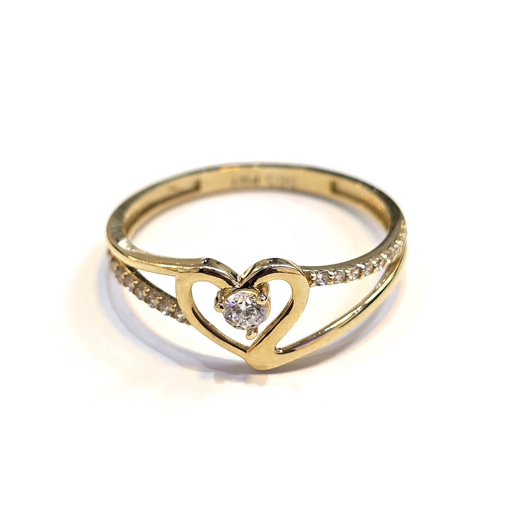 טבעת זהב 14 קראט לב זרקון קולקציה חדשה GRTT989