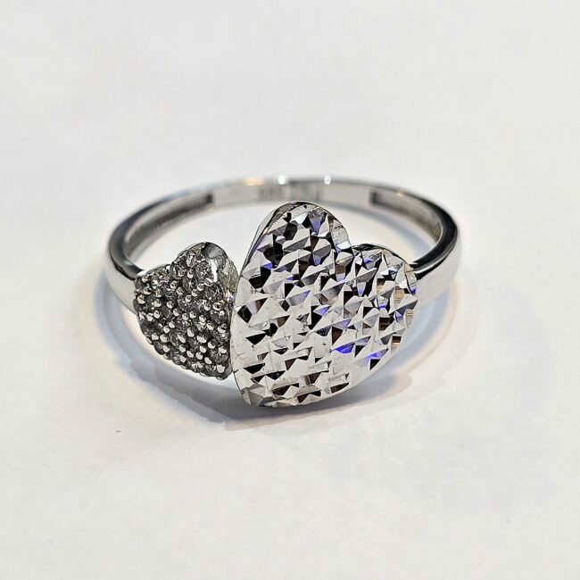 טבעת לבות זהב לבן 14 קראט קולקציה חדשה GRTT123