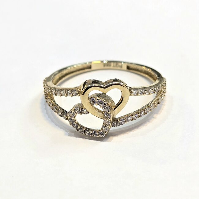 טבעת זהב לבבות 14 קראט קולקציה חדשה GRTT66
