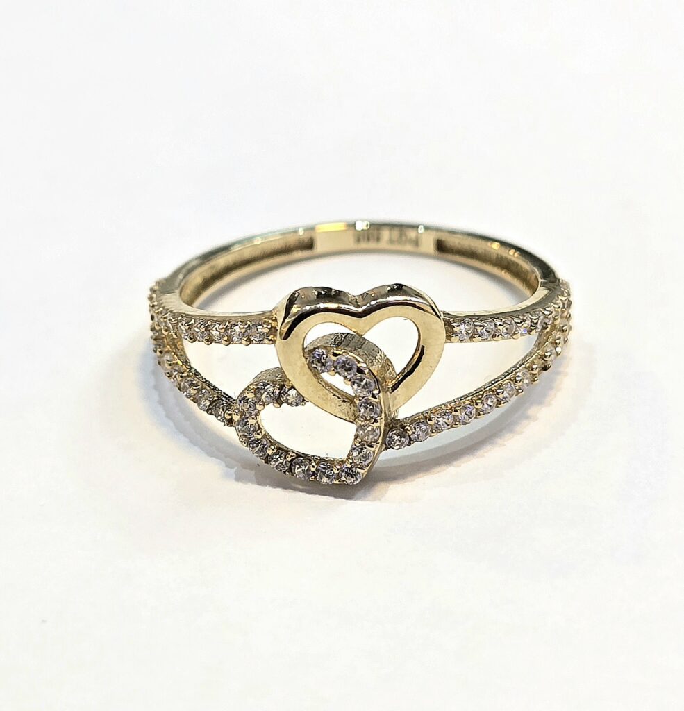 טבעת זהב לבבות 14 קראט קולקציה חדשה GRTT66