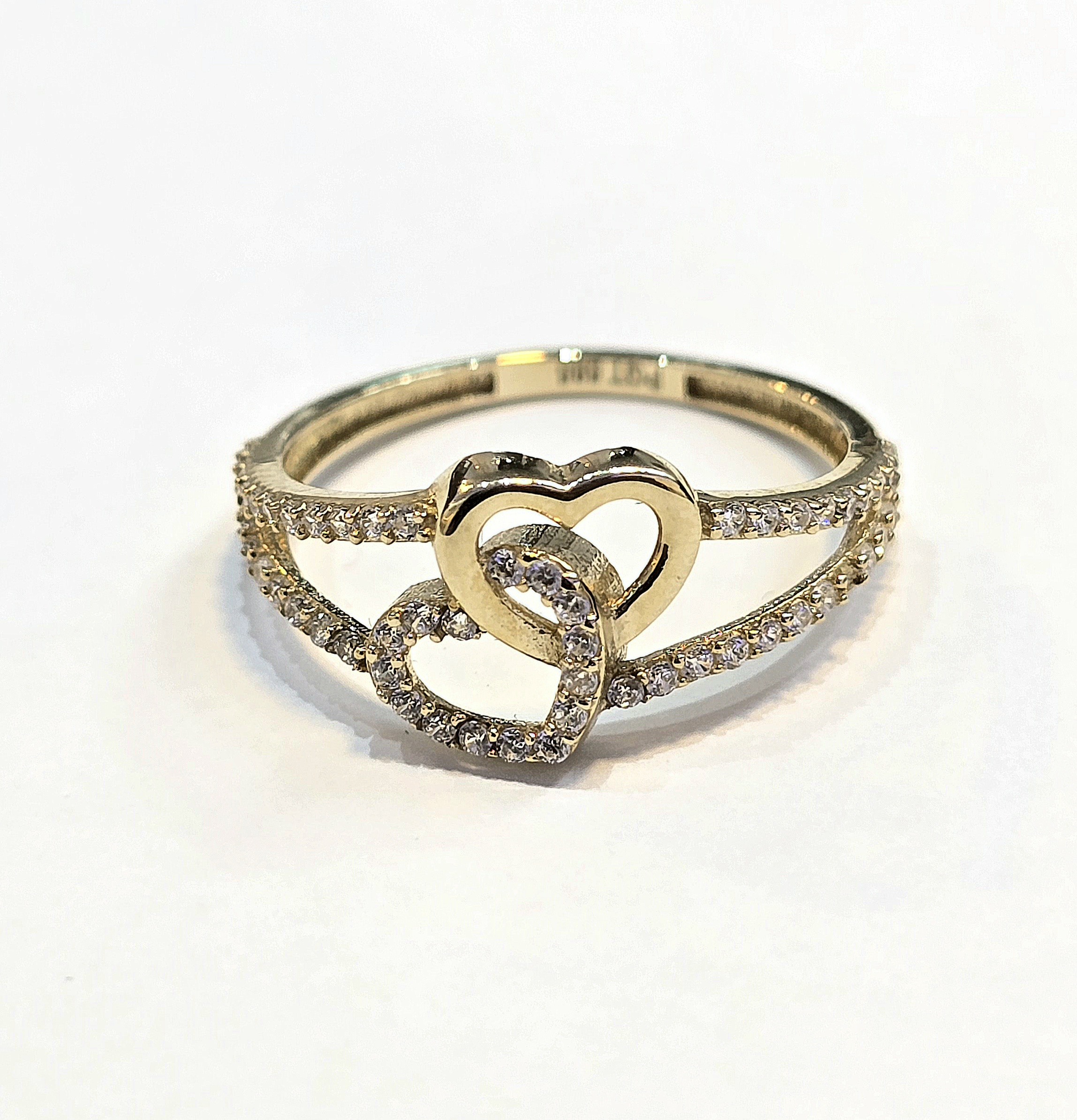 טבעת זהב לבבות 14 קראט קולקציה חדשה GRTT66