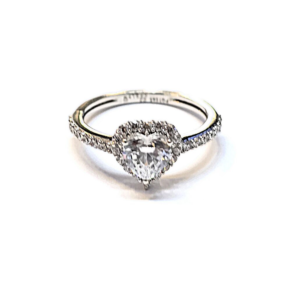 טבעת זהב לבן 14 קראט לב קולקציה חדשה TAB230