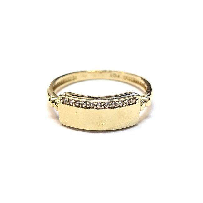 טבעת זהב 14 קראט משובצת זרקונים קולקציה חדשה TAB17