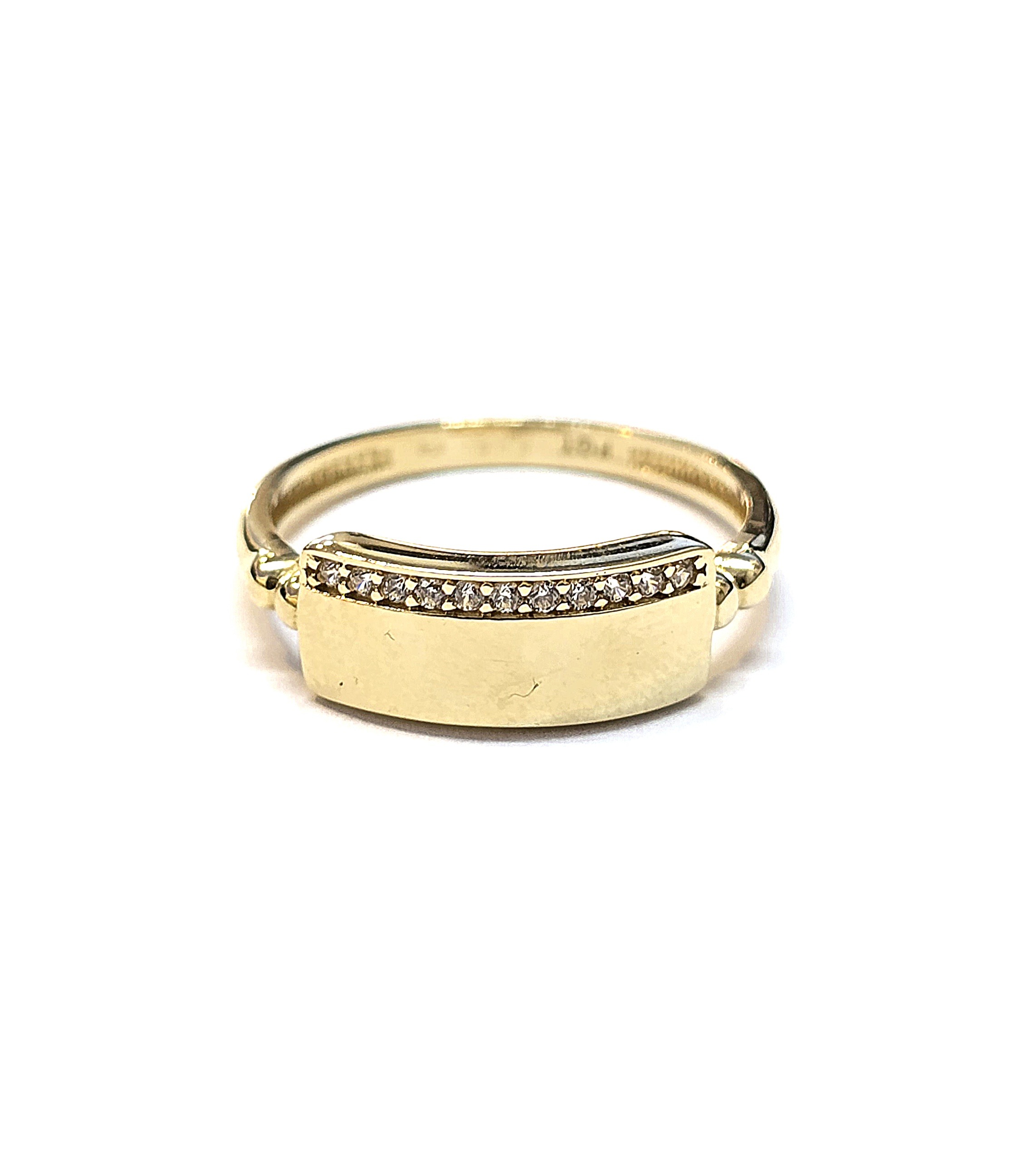 טבעת זהב 14 קראט משובצת זרקונים קולקציה חדשה TAB17