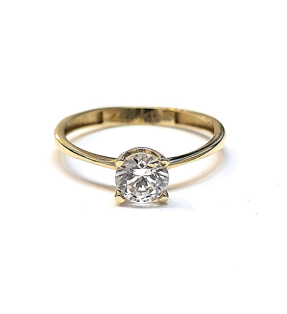 טבעת זהב 14 קראט סוליטר זרקון קולקציה חדשה TAB240