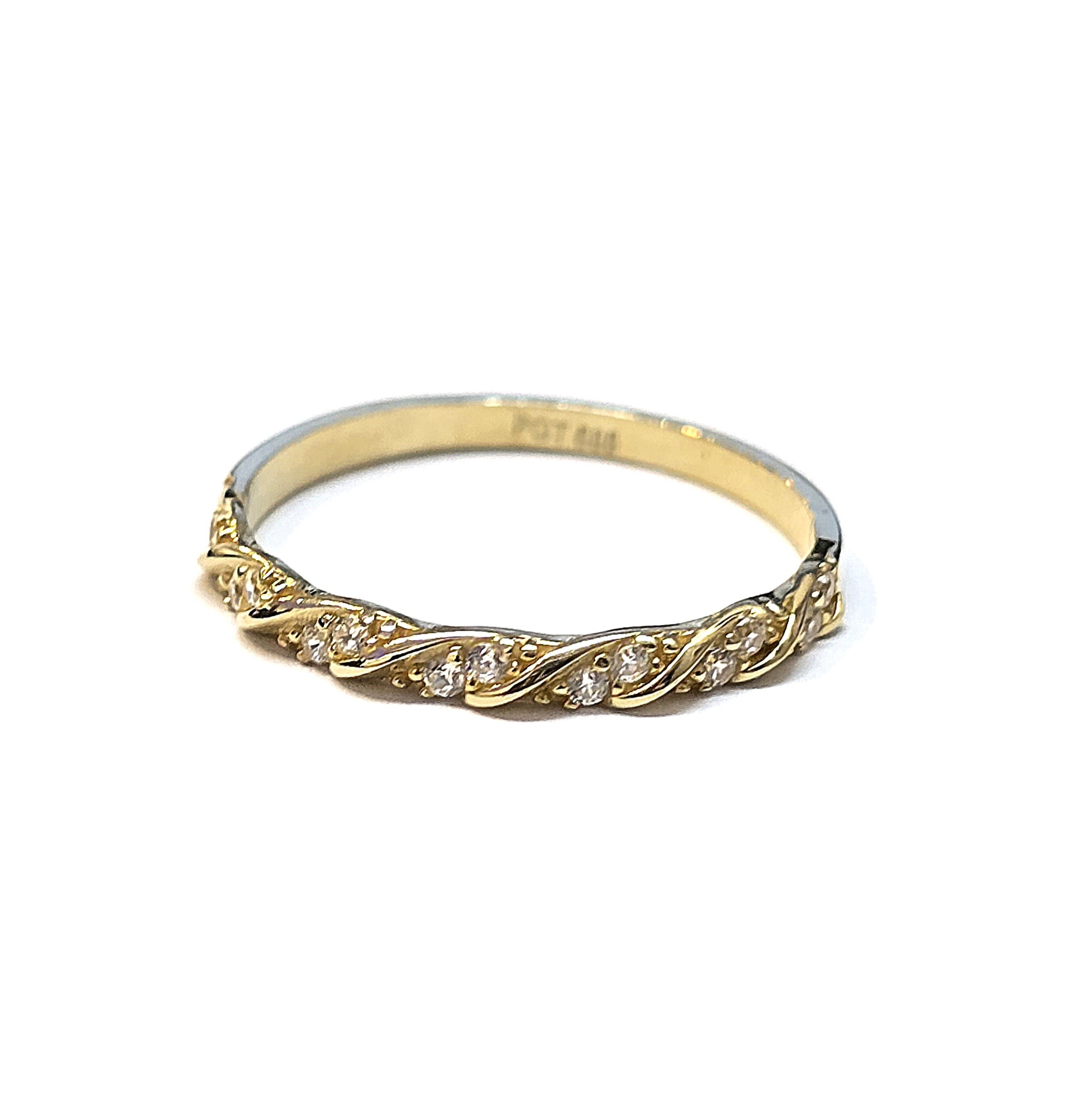 טבעת זהב 14 קראט משובצת קולקציה חדשה TAB214